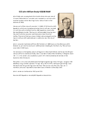 A preview of a PDF biography for Brady, John William